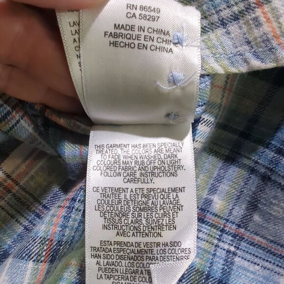 Tommy Bahama button down shirt Men's size XL blue plaid cotton - Picture 14 of 14